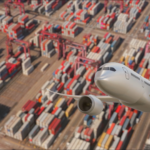 Airliner and Shipping Containers